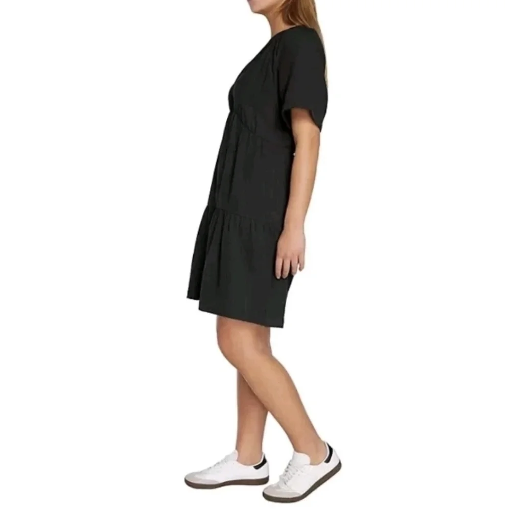 Gap Women's Gauze Tiered Dress Black